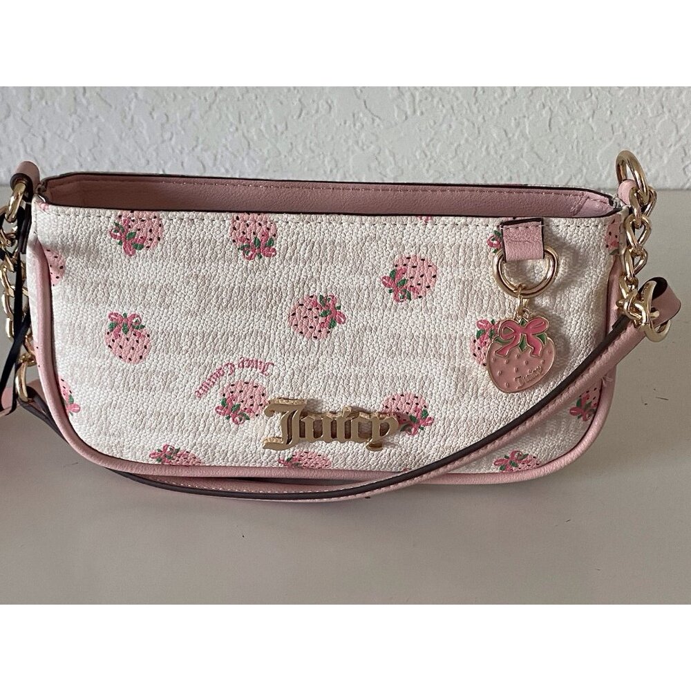 Juicy Couture Berry Sweet Strawberry Shoulder Bag Purse Angel Crystal Pink NEW - Picture 6 of 16